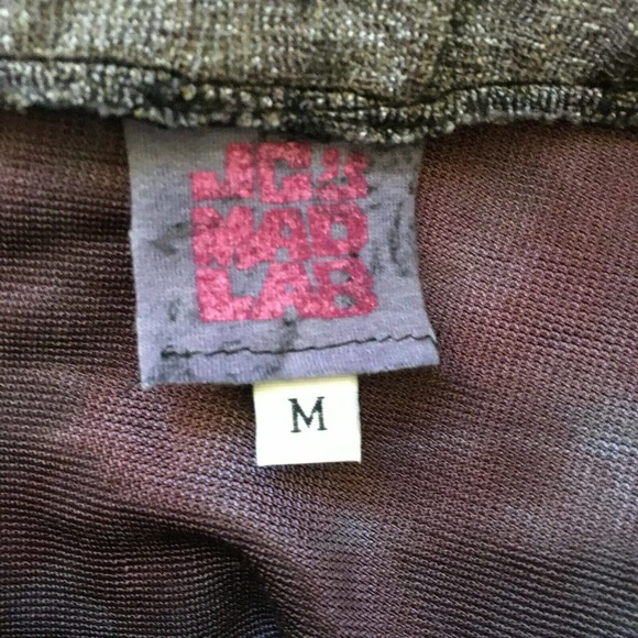 JGs Mad Lab Skirt Womens Sz M Maxi Purple‎ Gray Floral Art to Wear Stretch - Picture 6 of 9